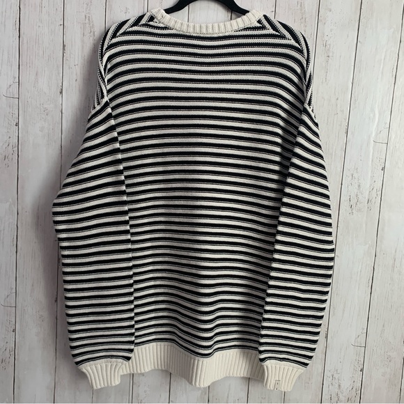 The Upside Boo Organic Cotton Striped Knit Crew Neck  Sweater Pullover Large - Picture 8 of 12